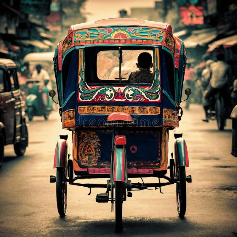 Calle típica de Dhaka