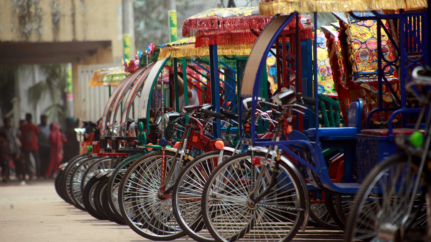Rickshaws en Dhaka, Bangladesh